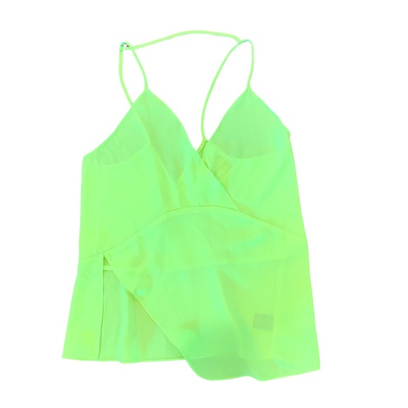 NWT Ark & Co. strappy neon volt tank top w/ snap close in front & back. Sz S. - Picture 1 of 5